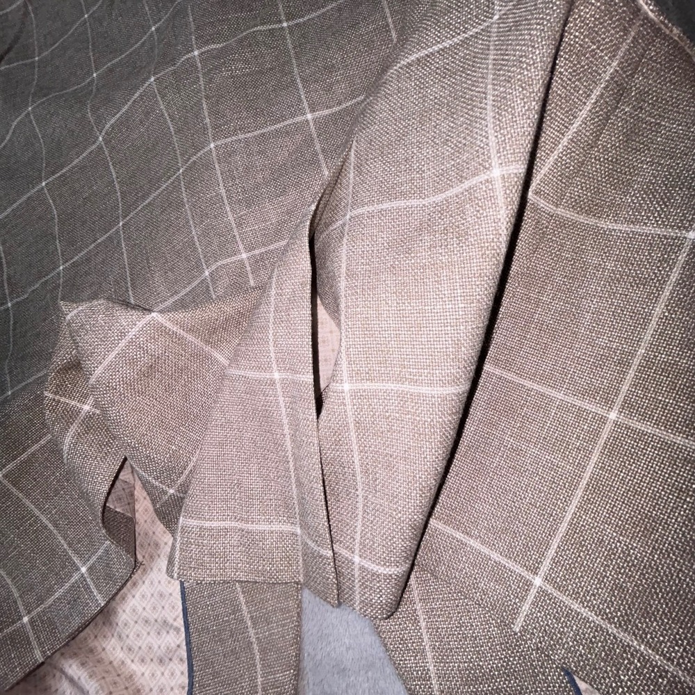 Crown & Ivy Blazer 46R Tan Windowpane Sport Coat Modern Fit Stretch NWT motion - Picture 16 of 16